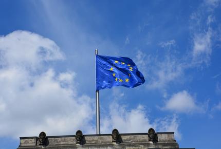 EU flag waiving in the wind